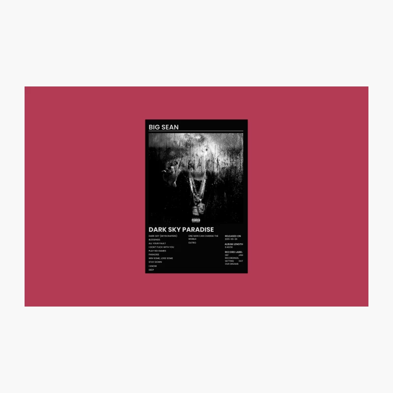 Big Sean's "Dark Sky Paradise" Hip Hop Album Cover with Tracklist Travel Mug