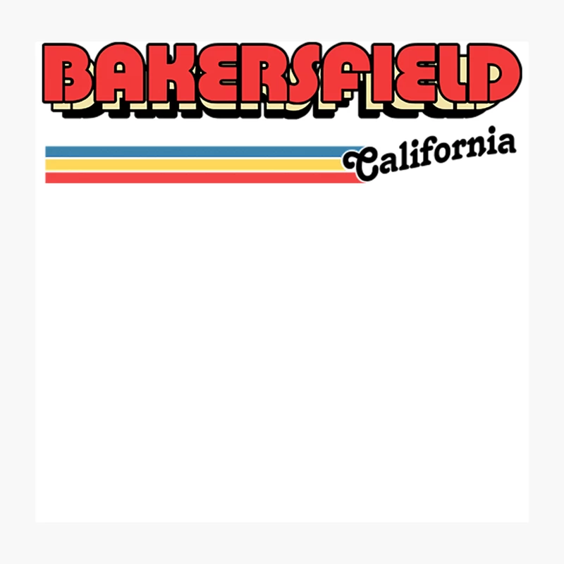 Bakersfield, CA  Retro Typography Design Throw Pillow