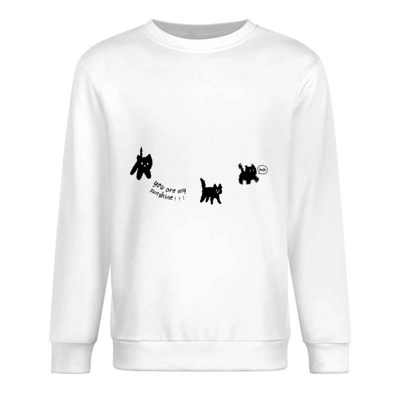 Süße Katzen-Doodle mit Herz Herren Pullover Sweatshirt