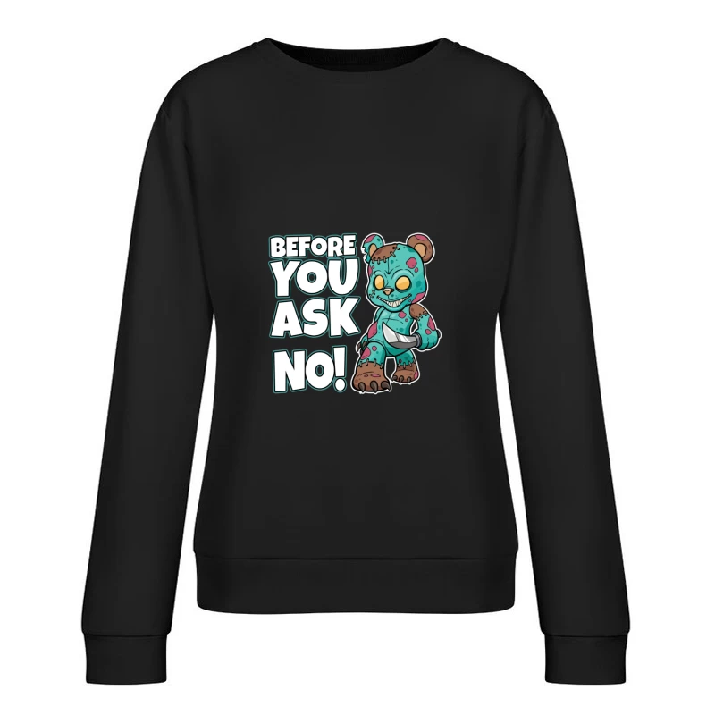 Gruseliges Bärendesign mit Messer Damen Pullover Sweatshirt