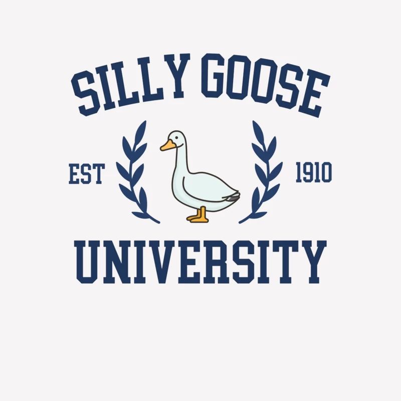 Silly Goose University Vintage-Style Logo Design Male T-Shirt