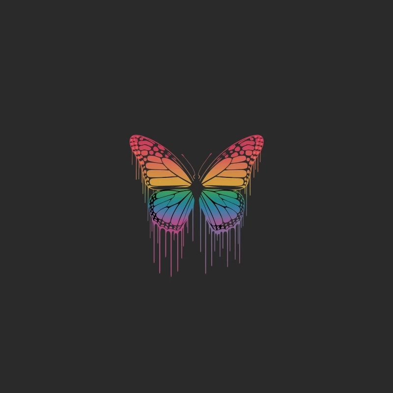 Rainbow Butterfly: A Dripping Pride Symbol in Abstract Art Baseball Cap