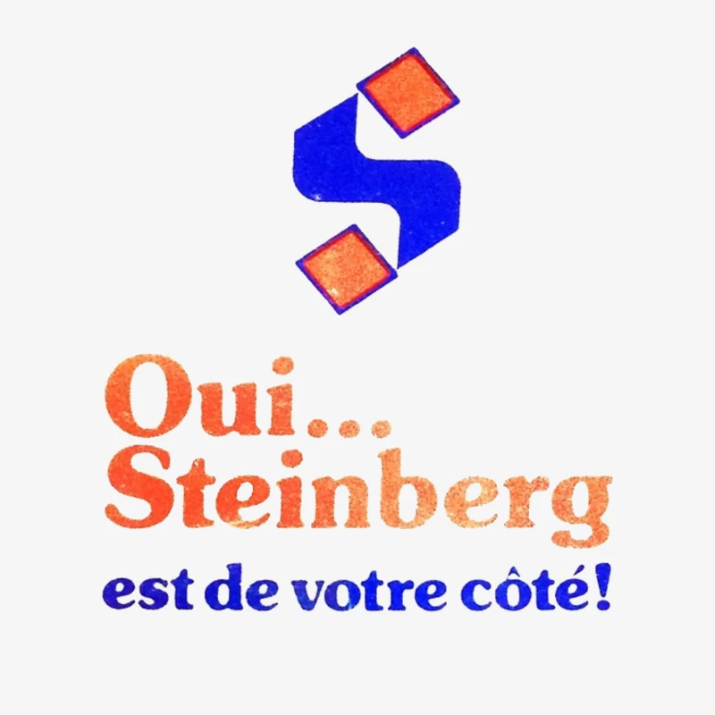 Vintage French Political Campaign Logo for Steinberg Male Pullover Sweatshirt