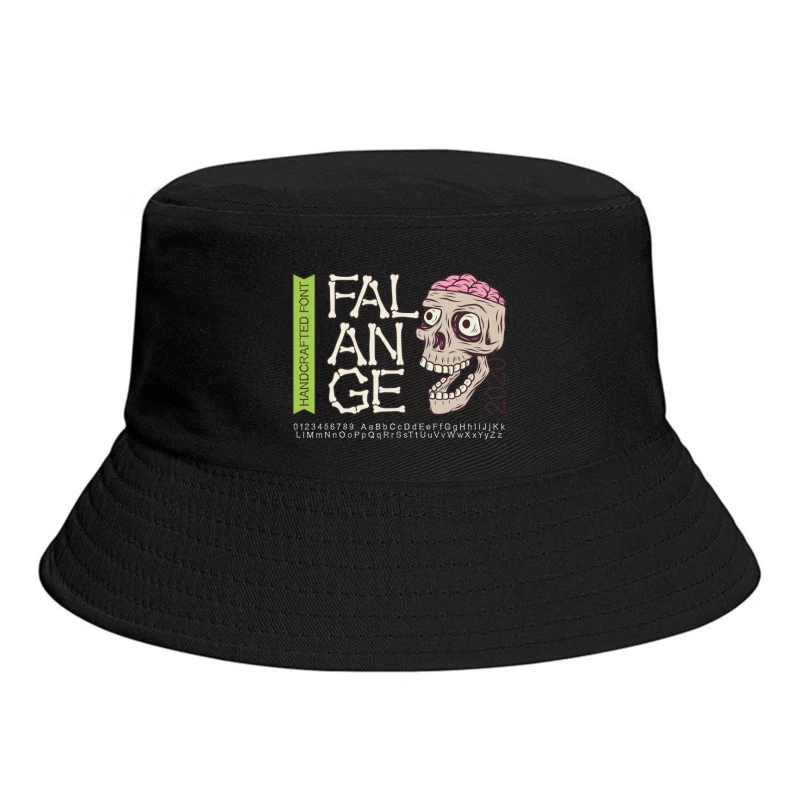 Handcrafted Skull Font Design Bucket Hat