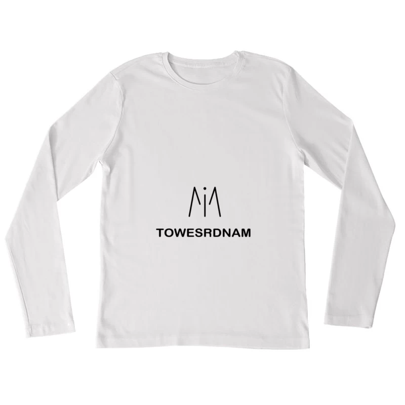 Lettrage abstrait en noir Femme Manches Longues T-Shirt