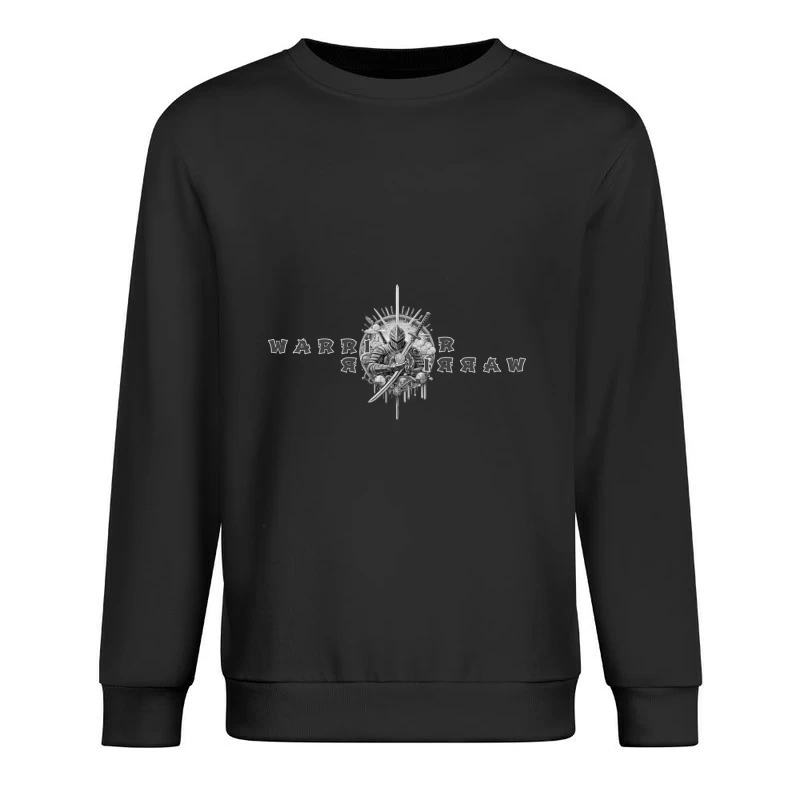 Medieval Knight Warrior Mirror Emblem Design Male Pullover Sweatshirt