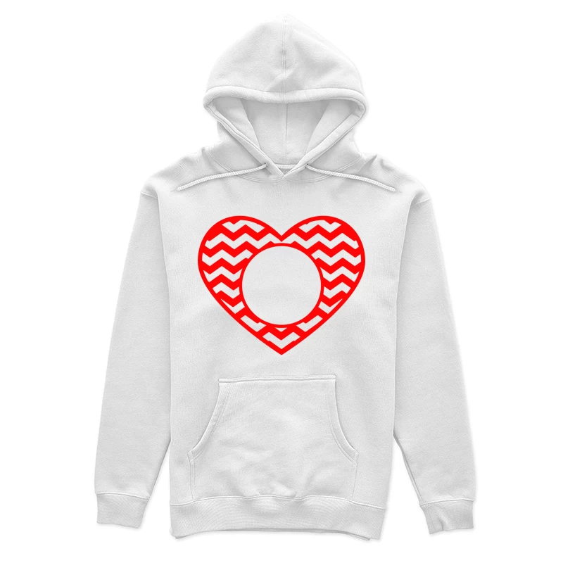 Cœur à zigzag rouge avec cercle Femme Sweat à capuche