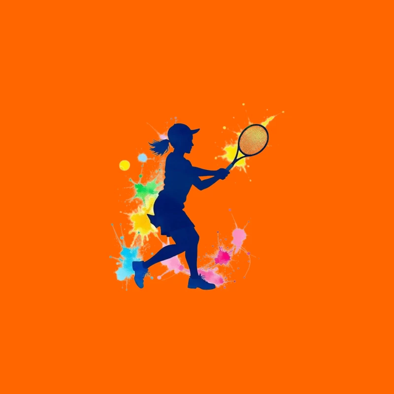 Silhouette of a Female Tennis Player Desk Mat