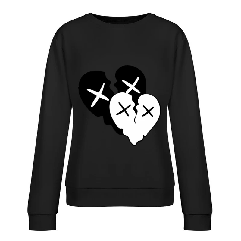 Zerbrochene Herzen Silhouette Damen Pullover Sweatshirt
