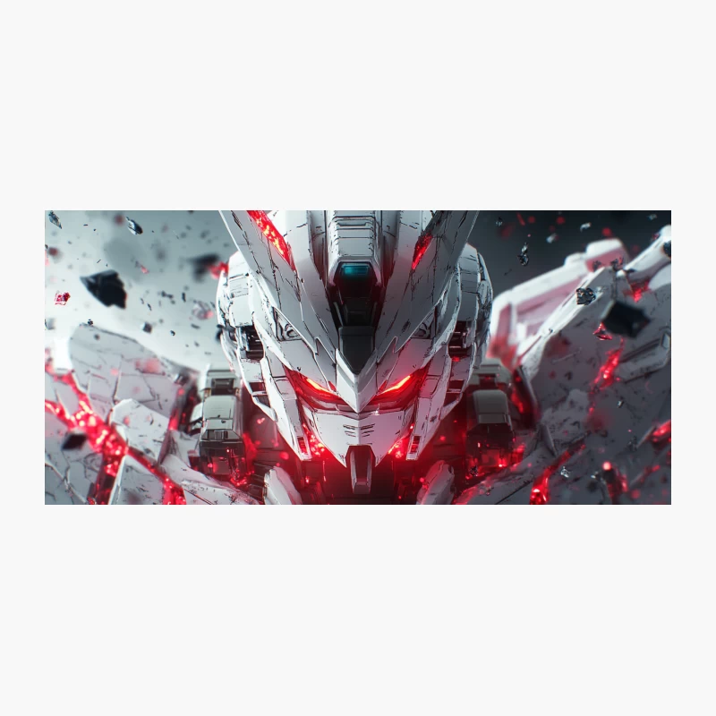 Menacing Mecha: Futuristic Robot with Glowing Red Eyes Coffee Mug