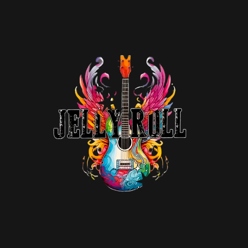 Bunte E-Gitarre mit Flügeln Herren T-Shirt