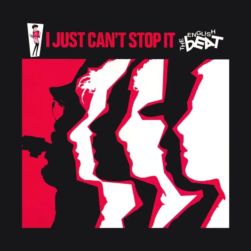 "I Just Can't Stop It" Abstract Red and White Album Cover Male Pullover Hoodie