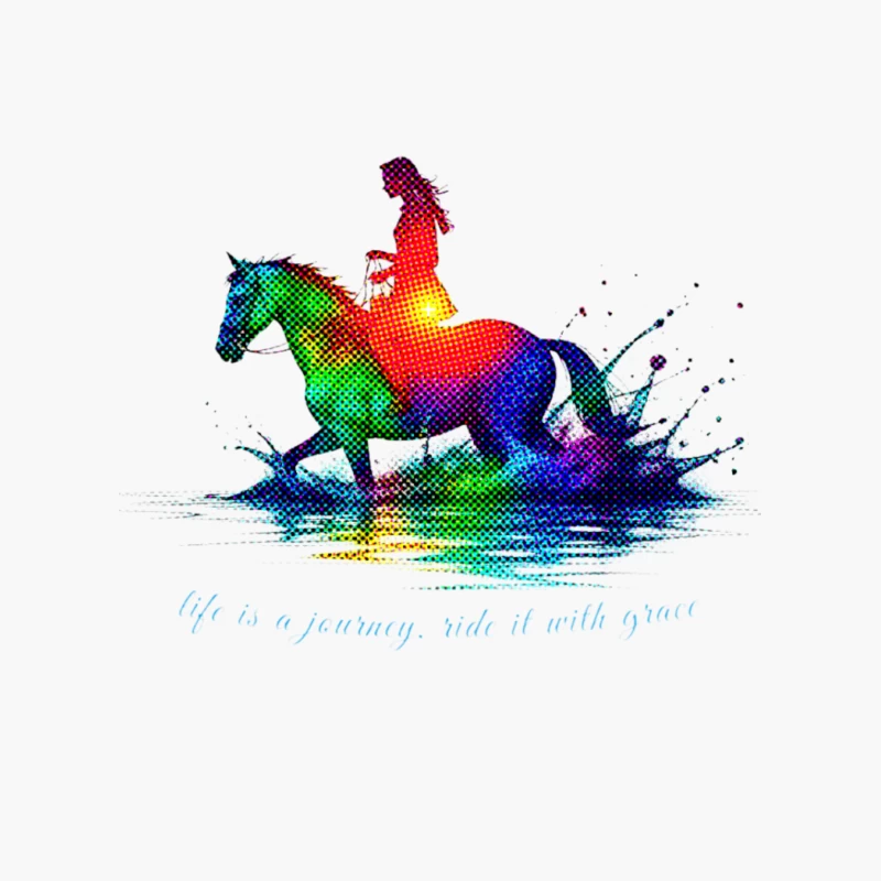 Colorful Journey of Riding with Grace Cotton Tote Bag