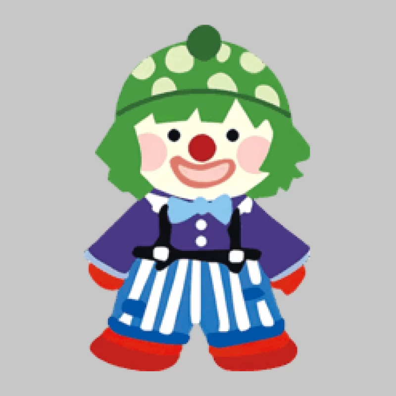 Bunter Clown mit grüner Mütze Herren Langarm T-Shirt