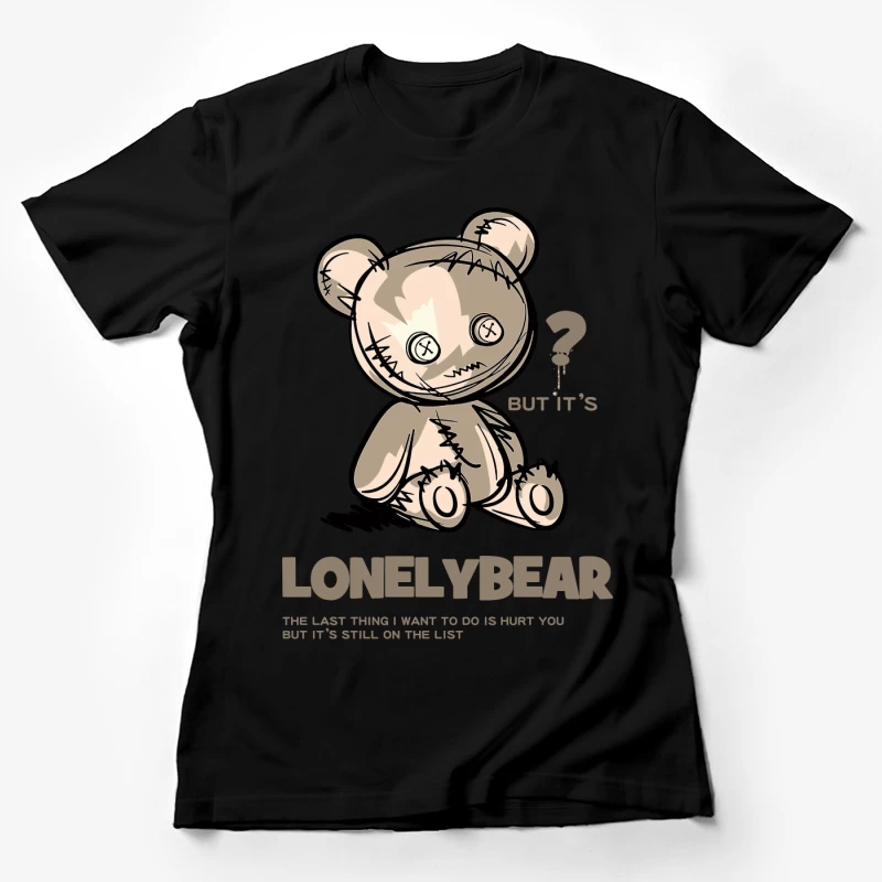 Einsamer Teddy mit dunklem Humor Damen T-Shirt