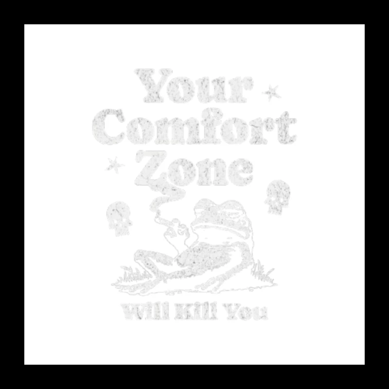 Comfort Zone Typography with Playful Dinosaur Design Pin