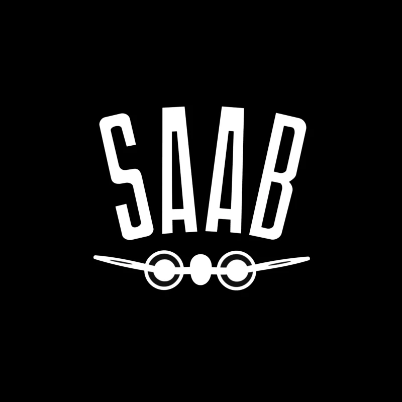 SAAB Aviation Company Minimalist Logo Design Throw Pillow