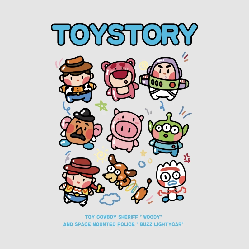 Niedliche Toy Story Charakterillustration Damen Pullover Hoodie