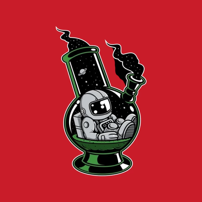 Cosmic Astronaut in a Bong Male Pullover Hoodie