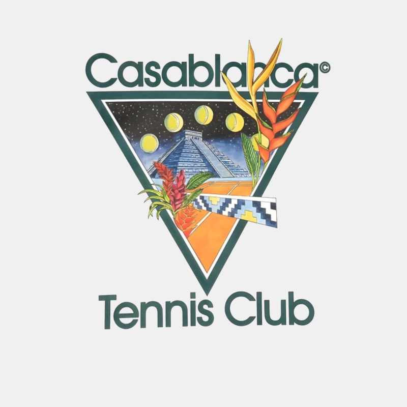 Casablanca Tennis Club Tropical Retro Logo with Mayan Motif Male Tank Top