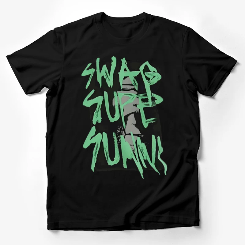 Stilvolles grünes Graffiti-Design Herren T-Shirt