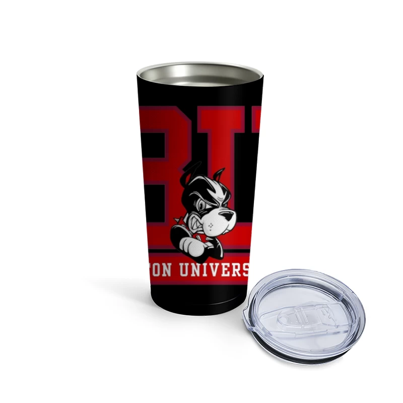 Boston University Logo with Terrier Mascot Travel Mug