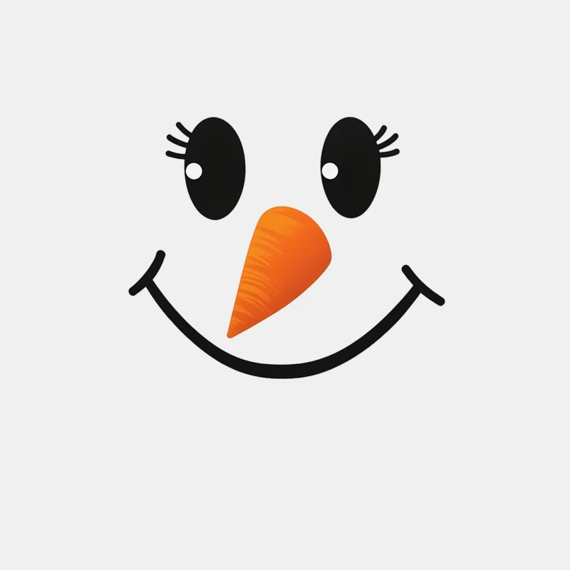 Cute Snowman Face with Carrot Nose Cartoon Illustration Male Tank Top