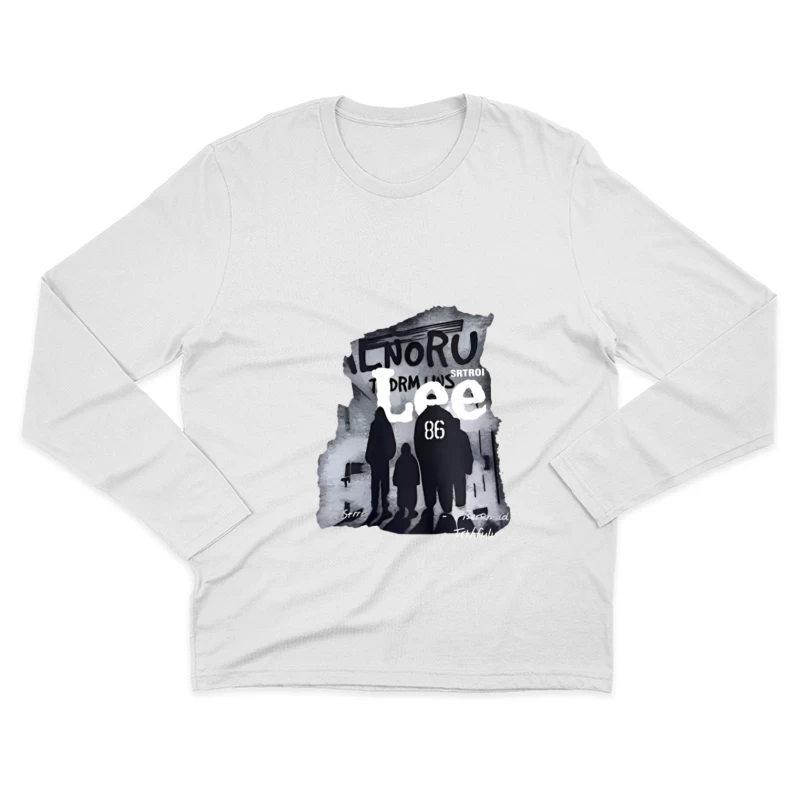 Familie Silhouette Kunstwerk Herren Langarm T-Shirt
