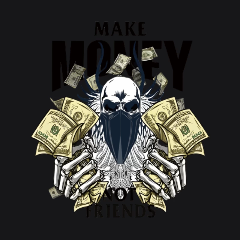 Skelett, Geld, Flügel, Schädel, Maske Herren Pullover Hoodie