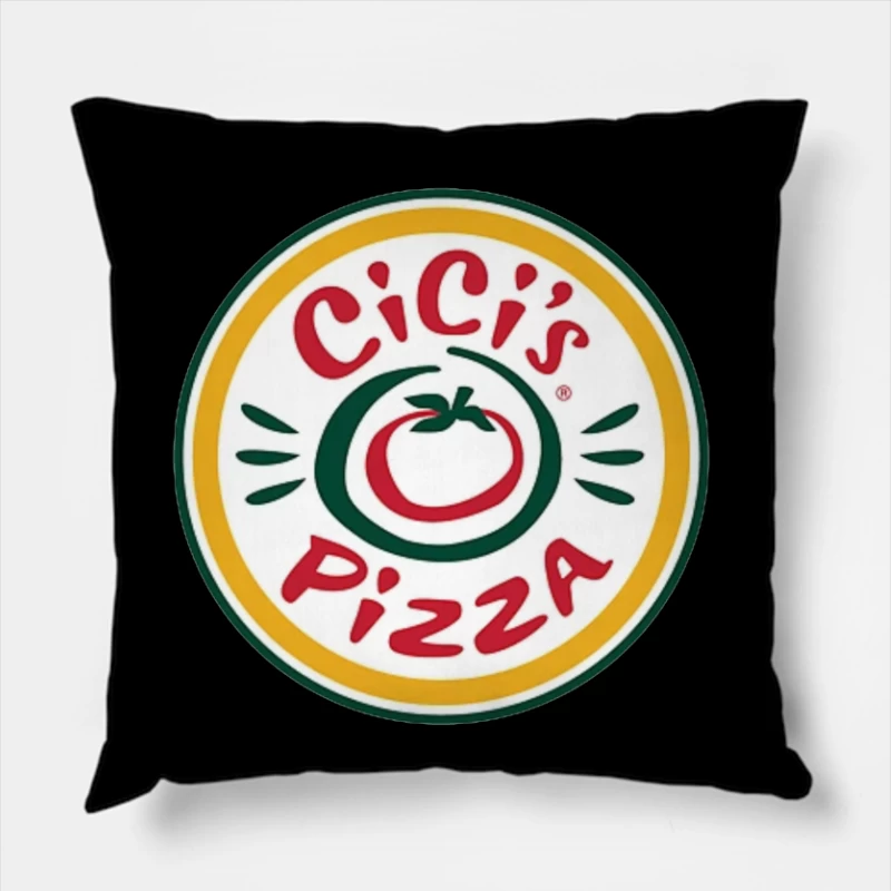 CiCi's Pizza Restaurant Chain Logo with Tomato Symbol Throw Pillow