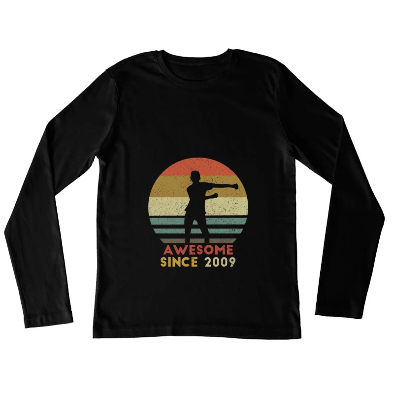 Silhouette rétro: Génial depuis 2009 Femme Manches Longues T-Shirt