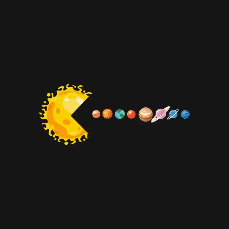 Pac-Man Sonne schluckt Sonnensystem Herren T-Shirt