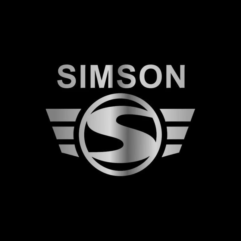 Simson Vintage Motorcycle Brand Logo with Silver Wings Tapestry