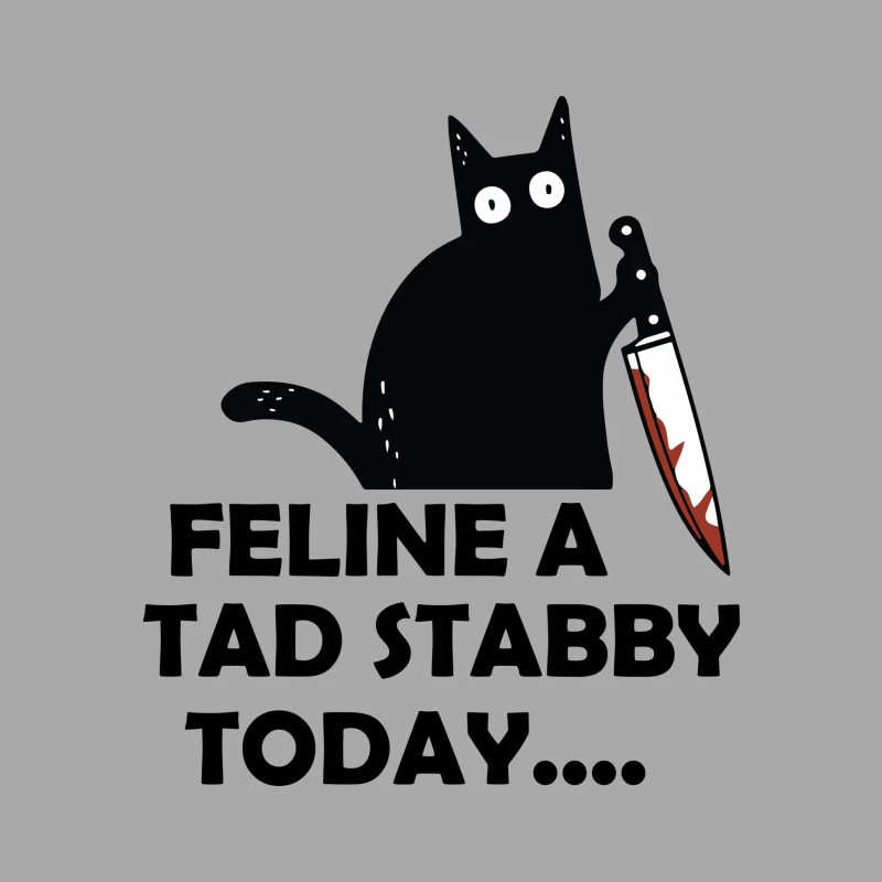 Feline A Tad Stabby Today Funny Black Cat Female Pullover Hoodie