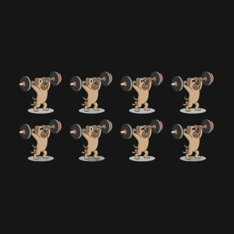 Cartoon Dog's Weightlifting Workout: A Humorous Fitness Repetition Mouse Pad