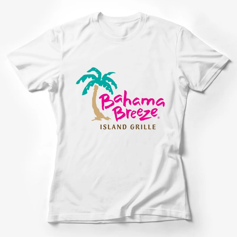 Bahama Breeze Island Grille Restaurant Logo with Tropical Palm Tree Female T-Shirt