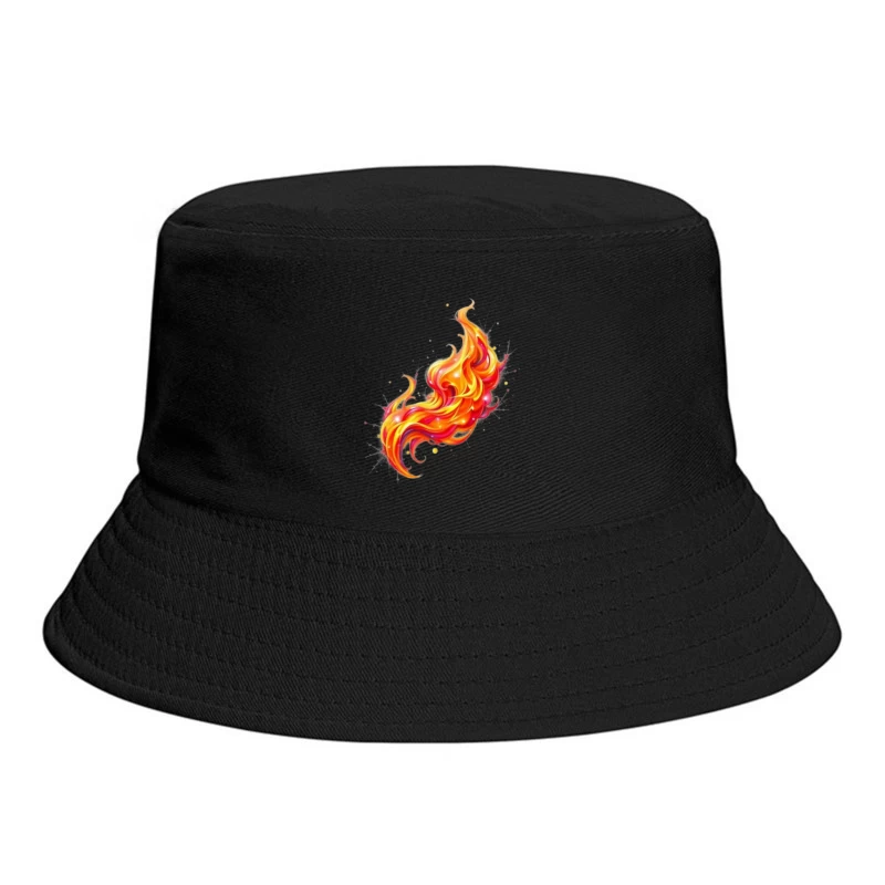 Vibrant Watercolor Fire Flame Art Bucket Hat