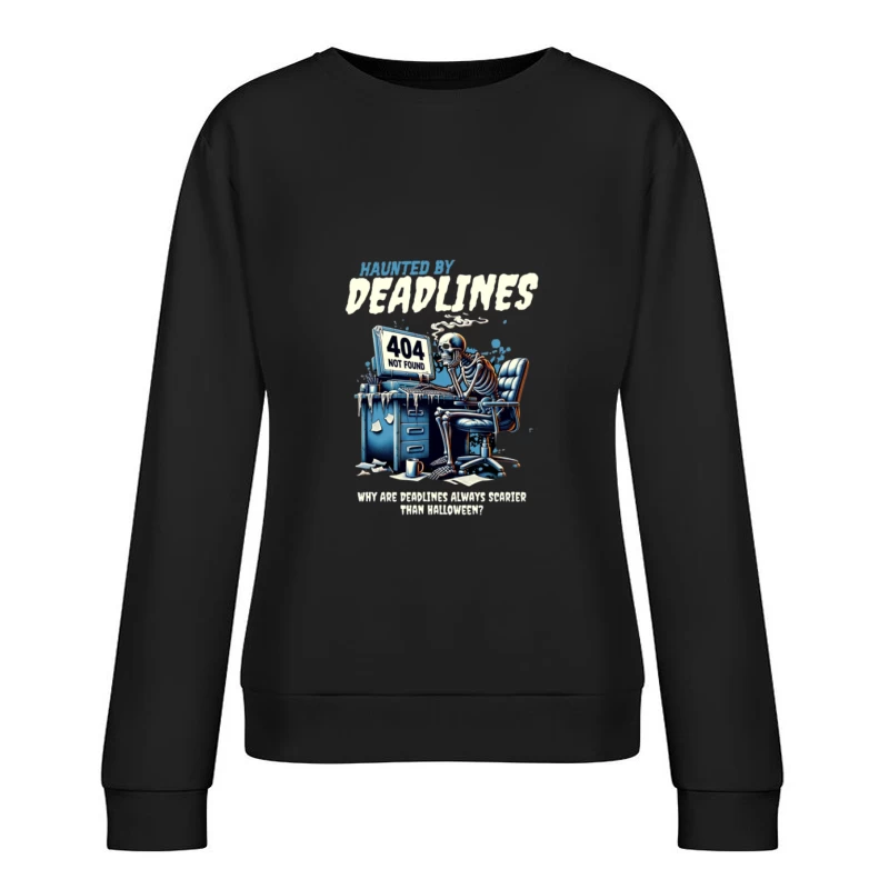 Squelette à l'ordinateur effrayé par les délais Femme Sweat-shirt à enfiler