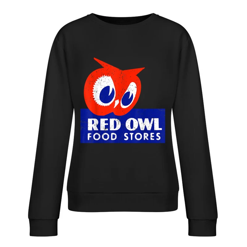 Vintage Red Owl Food Stores Logo Design Female Pullover Sweatshirt