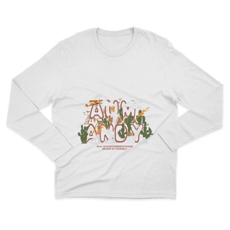 Abenteuer in der Wüste mit Flugzeug Herren Langarm T-Shirt