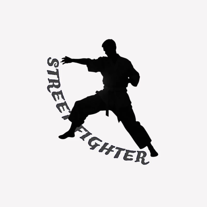 Dynamic Street Fighter Martial Arts Silhouette Female T-Shirt