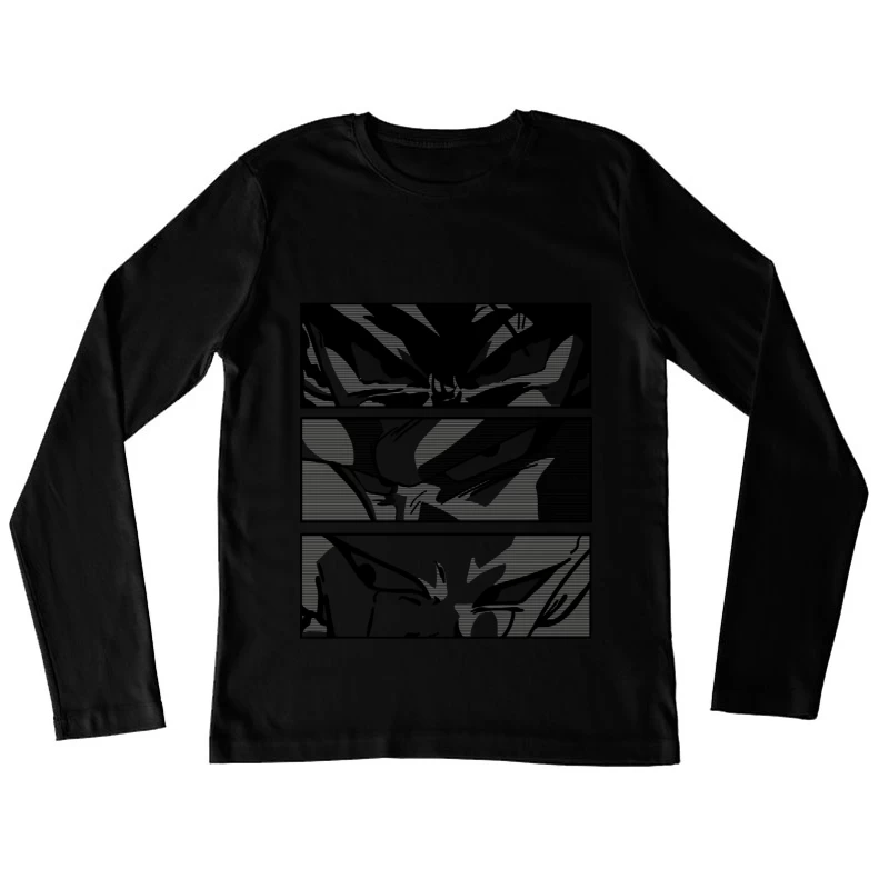 Mysteriöse Comic-Silhouette Damen Langarm T-Shirt