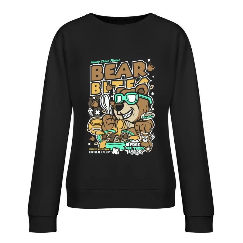 Petit-déjeuner gourmand avec ours et céréales Femme Sweat-shirt à enfiler