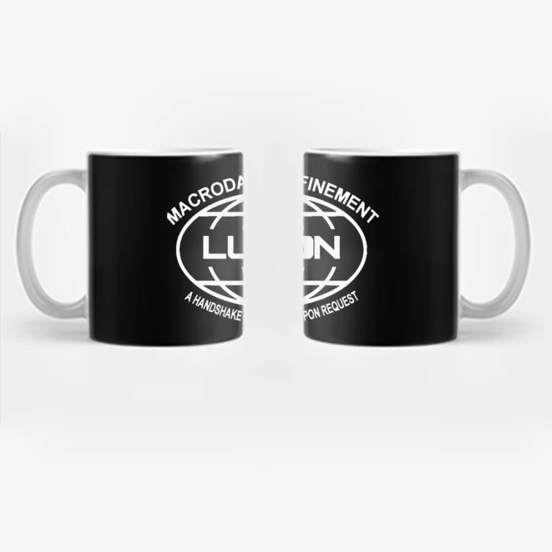 Lumon Industries Retro Corporate Globe Logo Coffee Mug