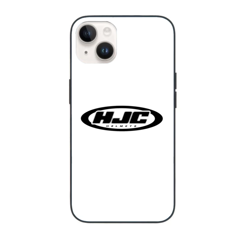 HJC Helmets Motorcycle Brand Logo in Black and White iPhone Case