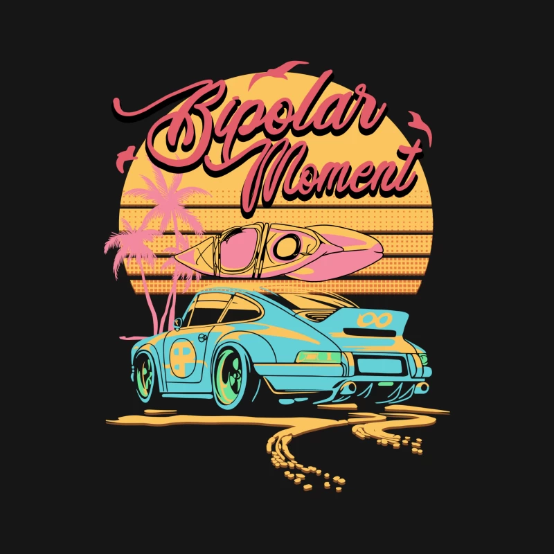 Strandauto mit Kajak und Sonnenuntergang Damen Langarm T-Shirt