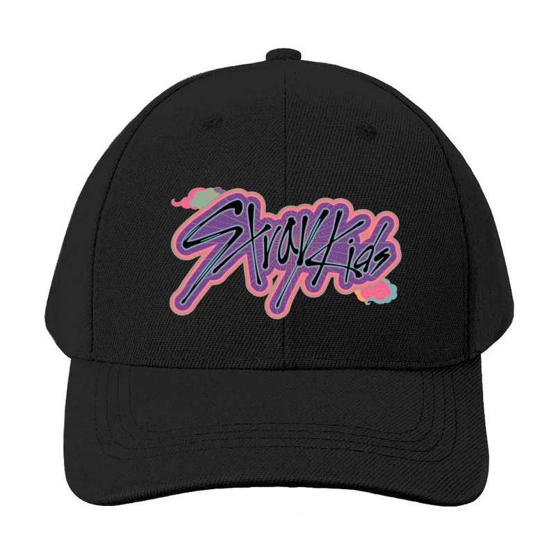 Retro Neon Graffiti Typography Art Baseball Cap