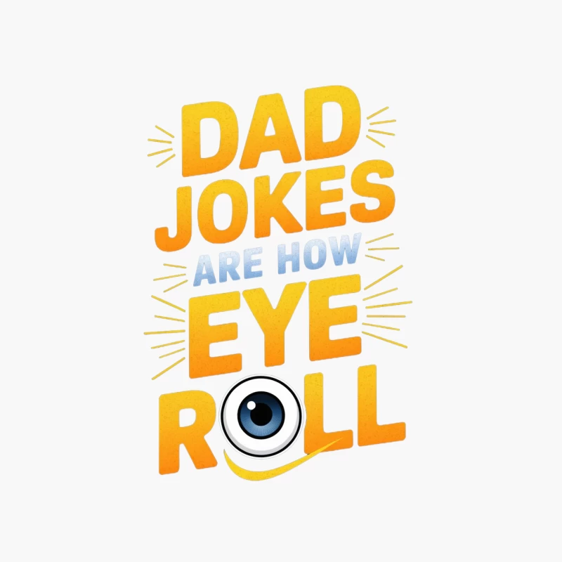 Humorous Dad Jokes Typography: Eye Roll Wordplay Cotton Tote Bag