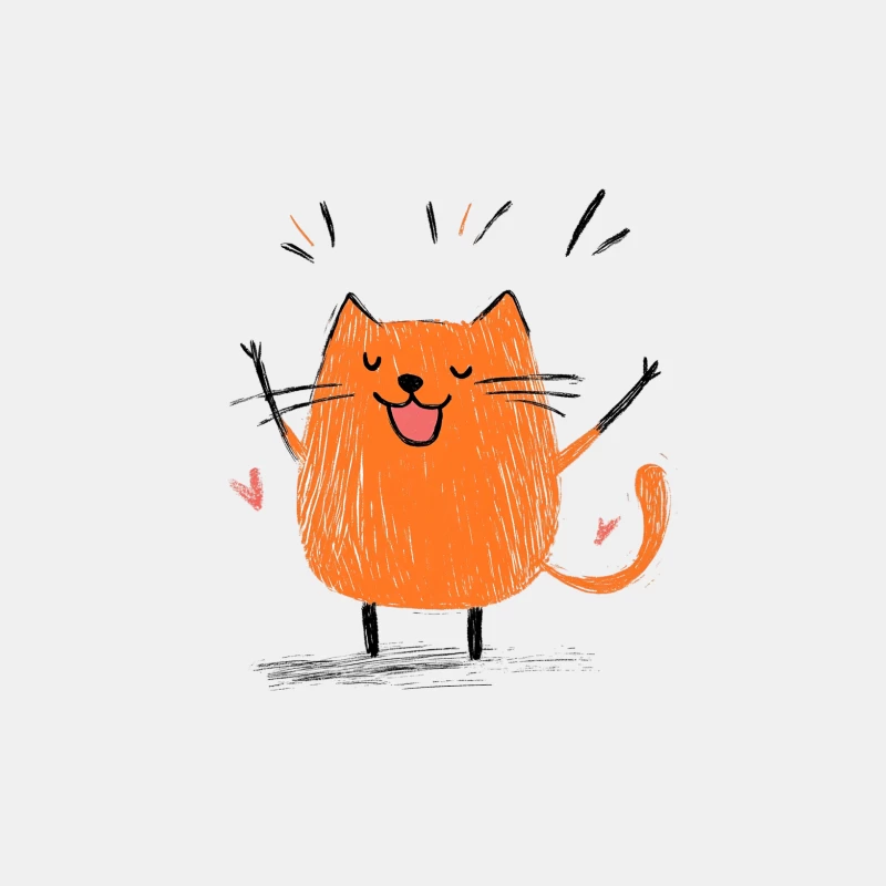 Cheerful Orange Cartoon Cat: A Cute and Simple Illustration Male Tank Top