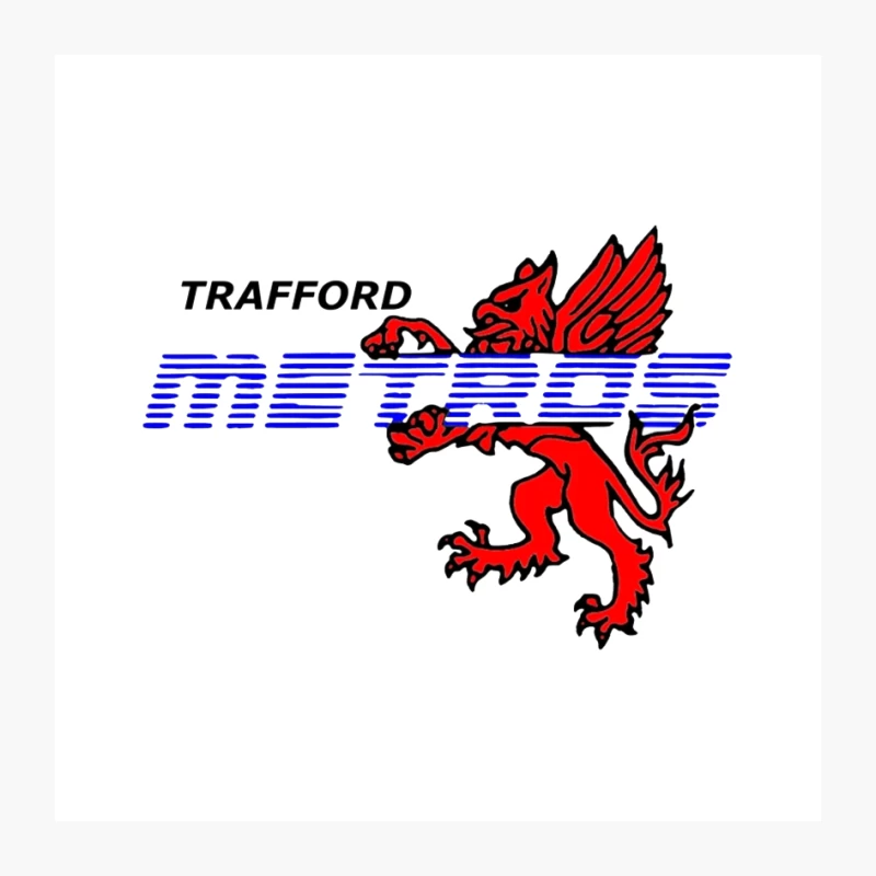 Trafford Metros Transit Logo with Red Dragon Emblem Pin